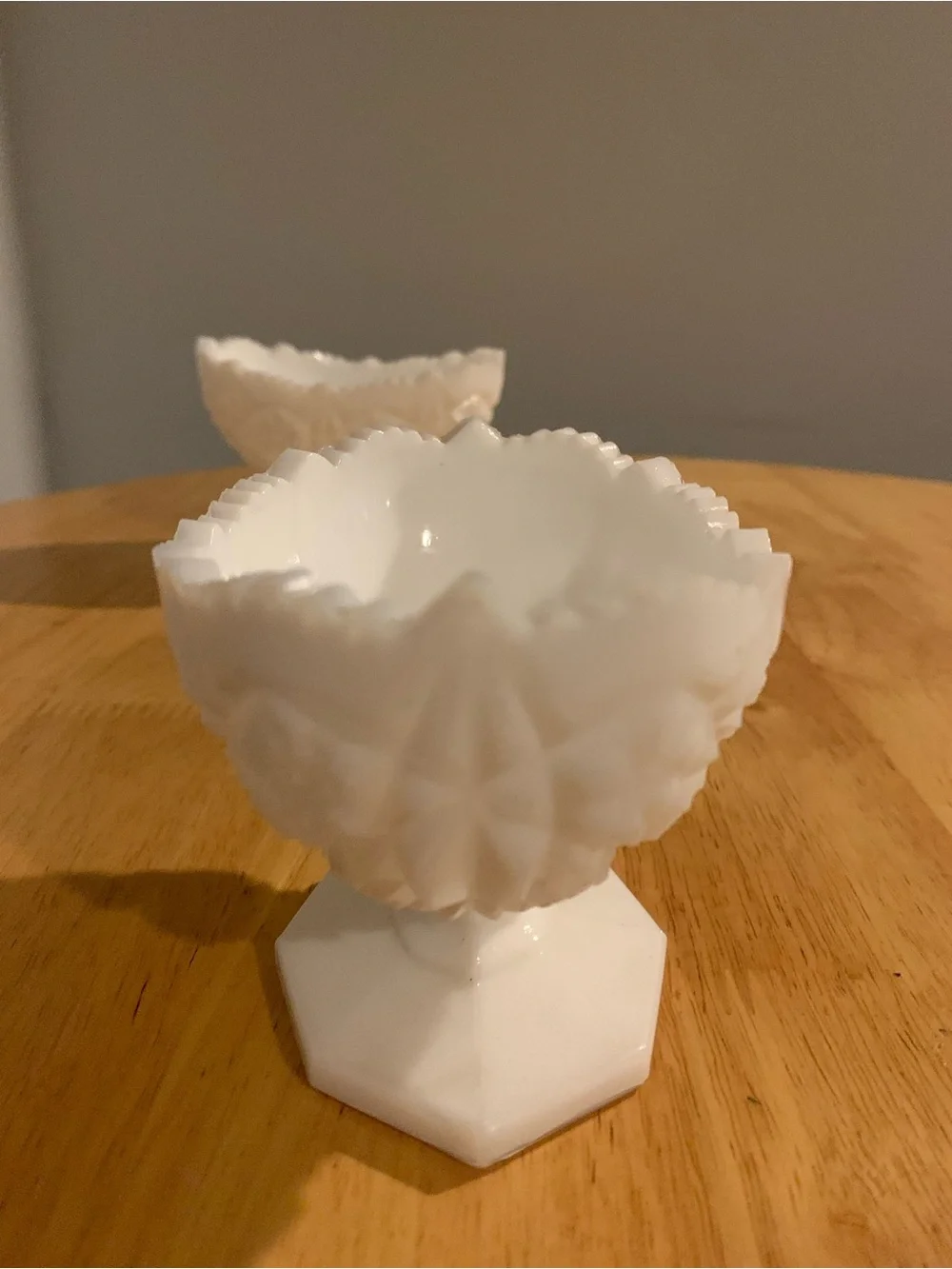 2 Vintage Kemple Milk Glass Candle Holders
